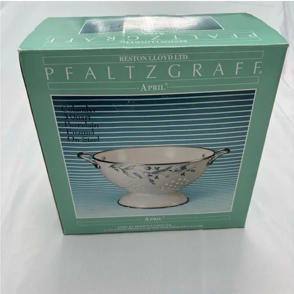 Pfaltzgraff April Flowers Enamel Colander Strainer - Picture 2 of 11